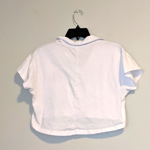 Cotton On Cropped Polo Collared White Shirt - Picture 4 of 4